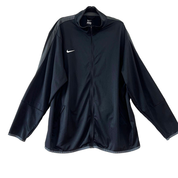 Nike Other - Nike Full Athleisure Zip Black Grey Lightweight Track Jacket Mens Sz 3XL